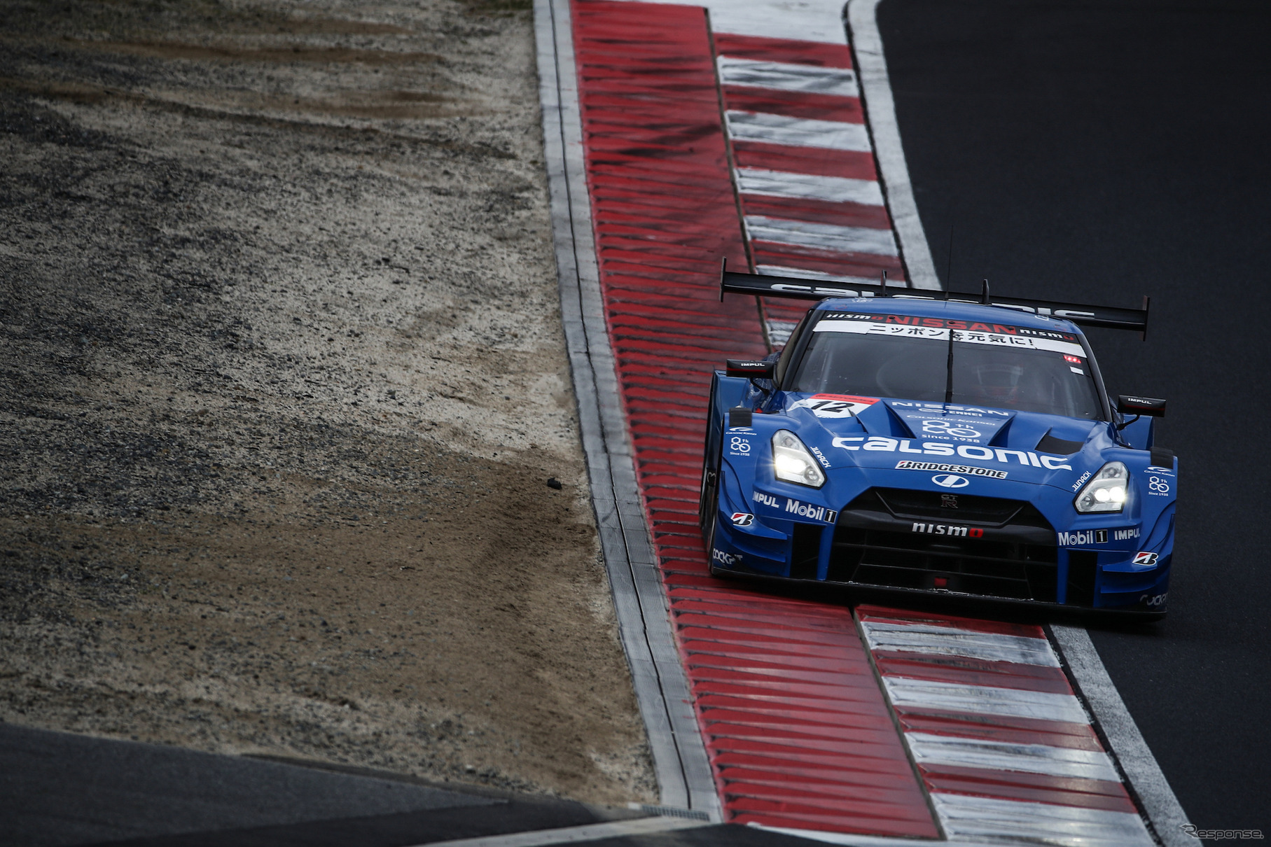 GT500クラス2日目午後のトップタイムをマークした#12 GT-R（総合3位）。