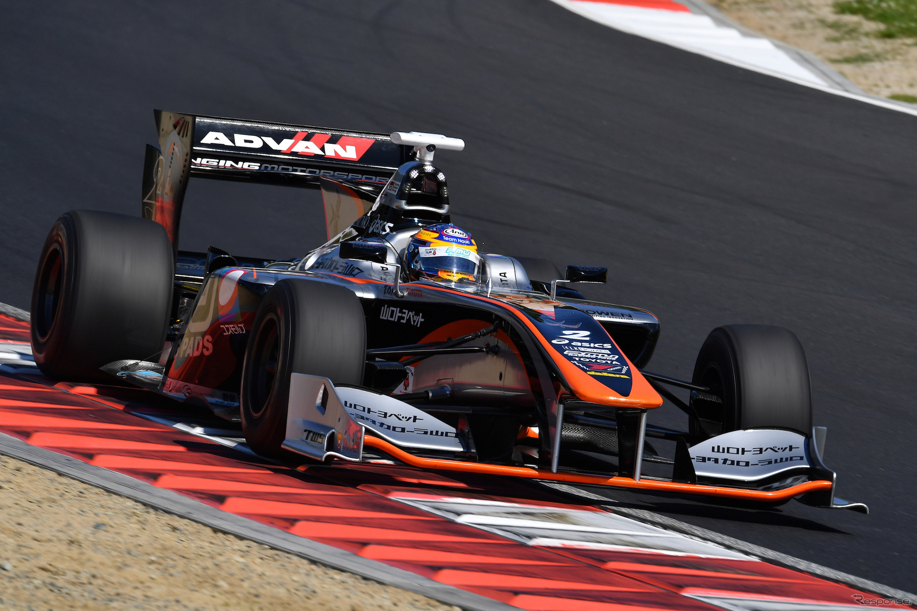 2017年岡山戦での石浦宏明（今季2018年はカーナンバー1）。