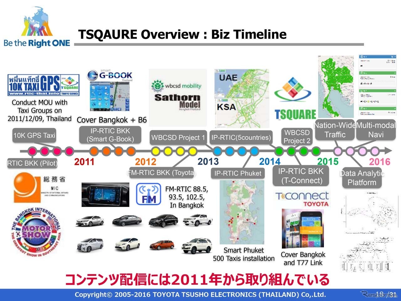 バンコクでの渋滞解消を図るインフラとして「Tスクエア」を2011年から提供