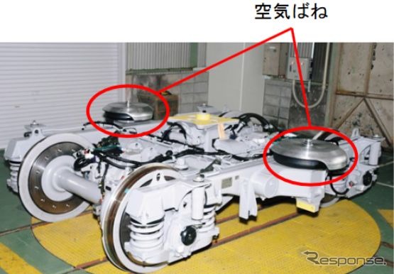 N700Aの車両監視機能は、台車の空気バネ圧力を自動的に分析して異常を検知するもので、運転席へアラームで通知する。