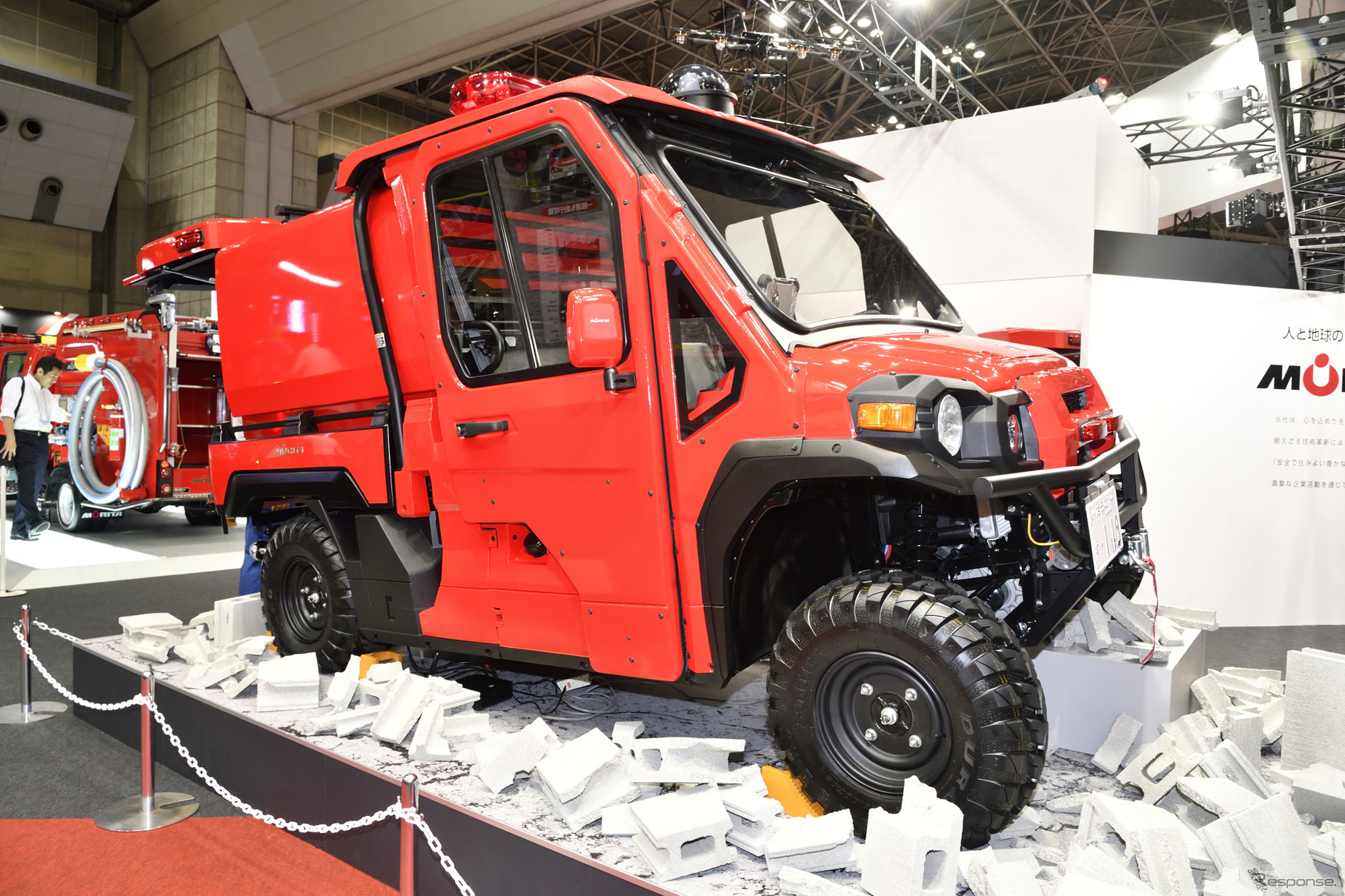 モリタの新型消防車「小型オフロード消防車 Red Ladybug」（東京国際消防防災展2018）