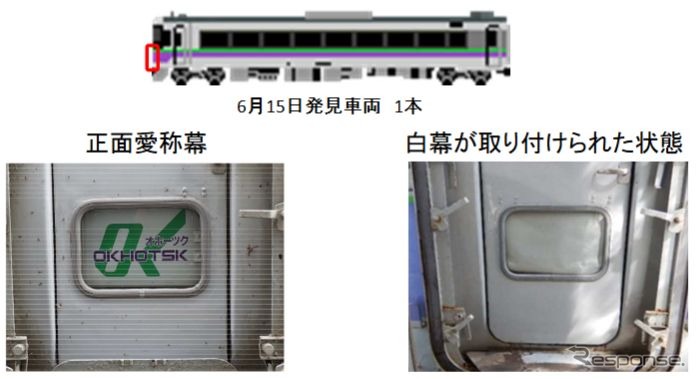 白幕となっていた『オホーツク』の愛称幕。