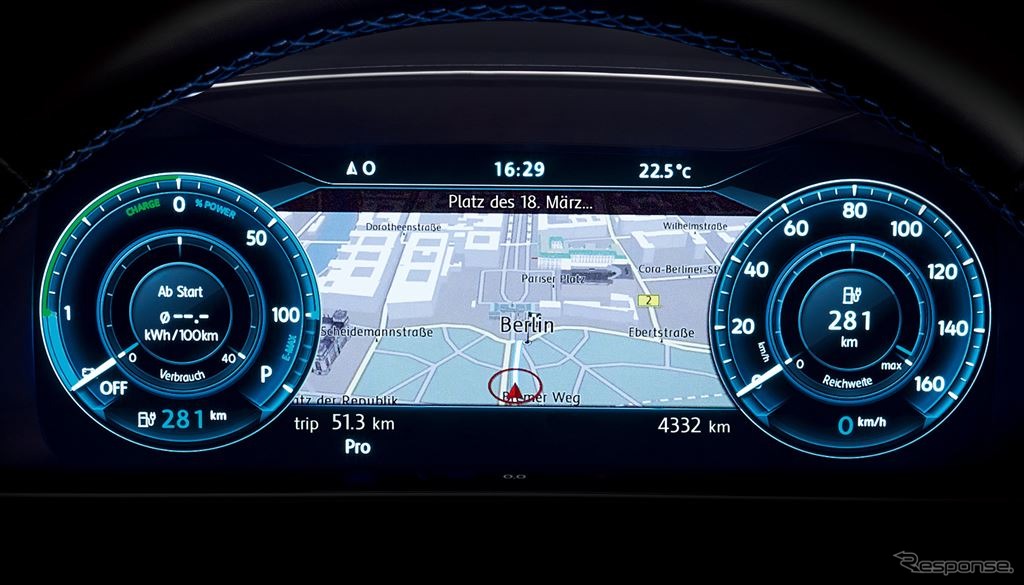 VW e-ゴルフ プレミアム デジタルメータークラスター“Active Info Display