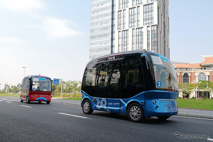 自動運転システムのプラットフォーム「アポロ」を搭載した自動運転バス「アポロン」