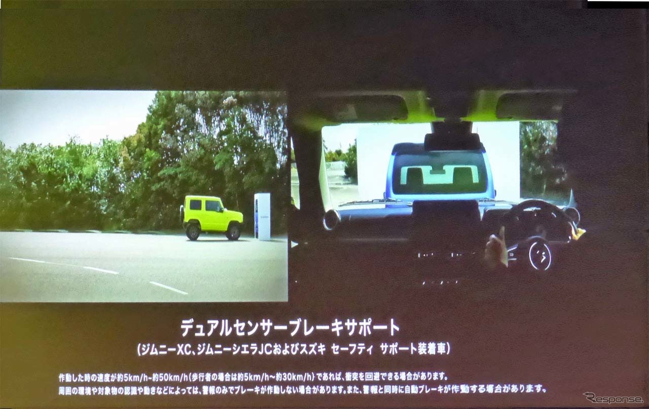 作動範囲は自車速度約5km/h～約100km/h(対象が歩行者の場合は約5km/h～約60km/h)と広範囲