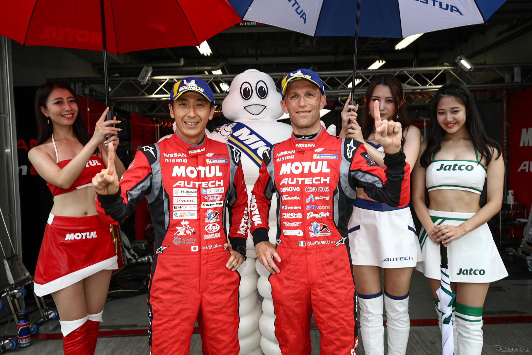 GT500ポール獲得の松田とクインタレッリ。