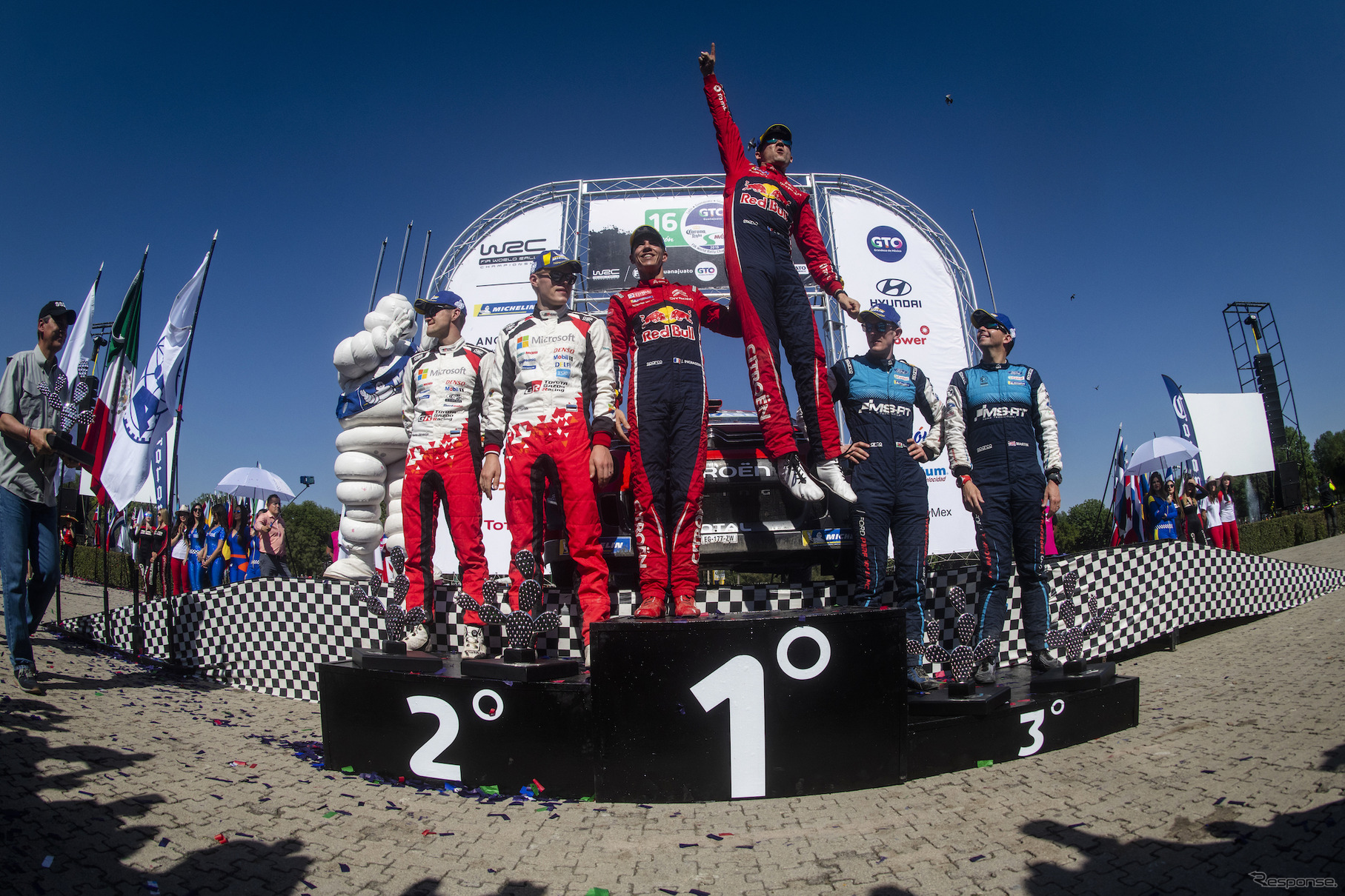 WRCメキシコ戦の表彰式。