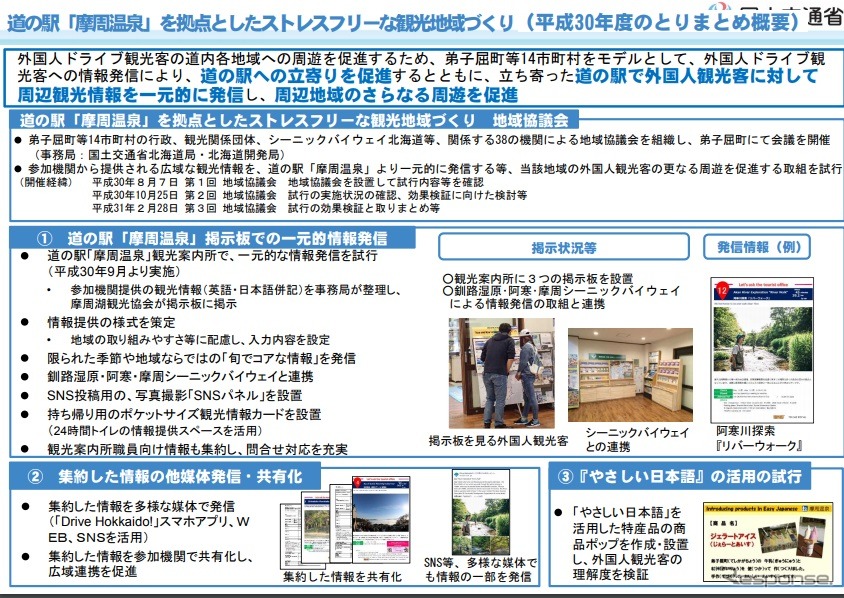 道の駅「摩周温泉」を拠点としたストレスフリーな観光地域づくりの2018年度取り組みの概要