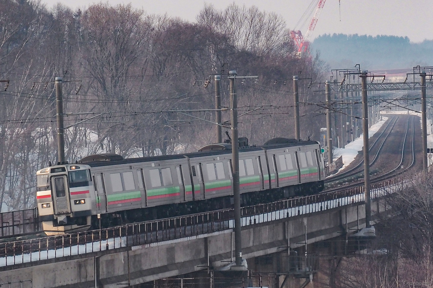 731系電車は登場から20年以上が経過していることから、重要機器の置換えが進められる。2019年2月撮影。