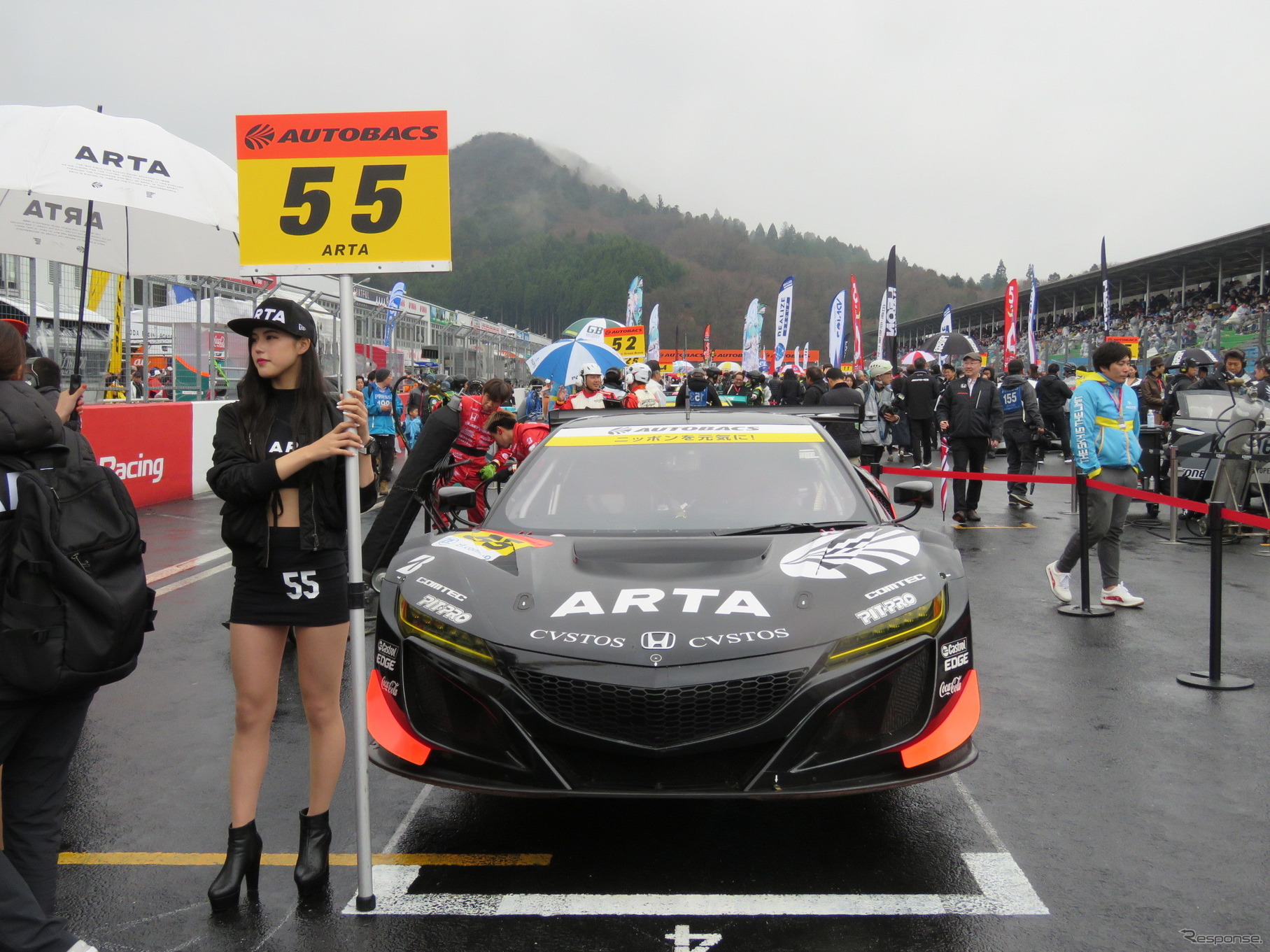 2位となる#55 NSX（グリッドの数字は予選順位と無関係）。