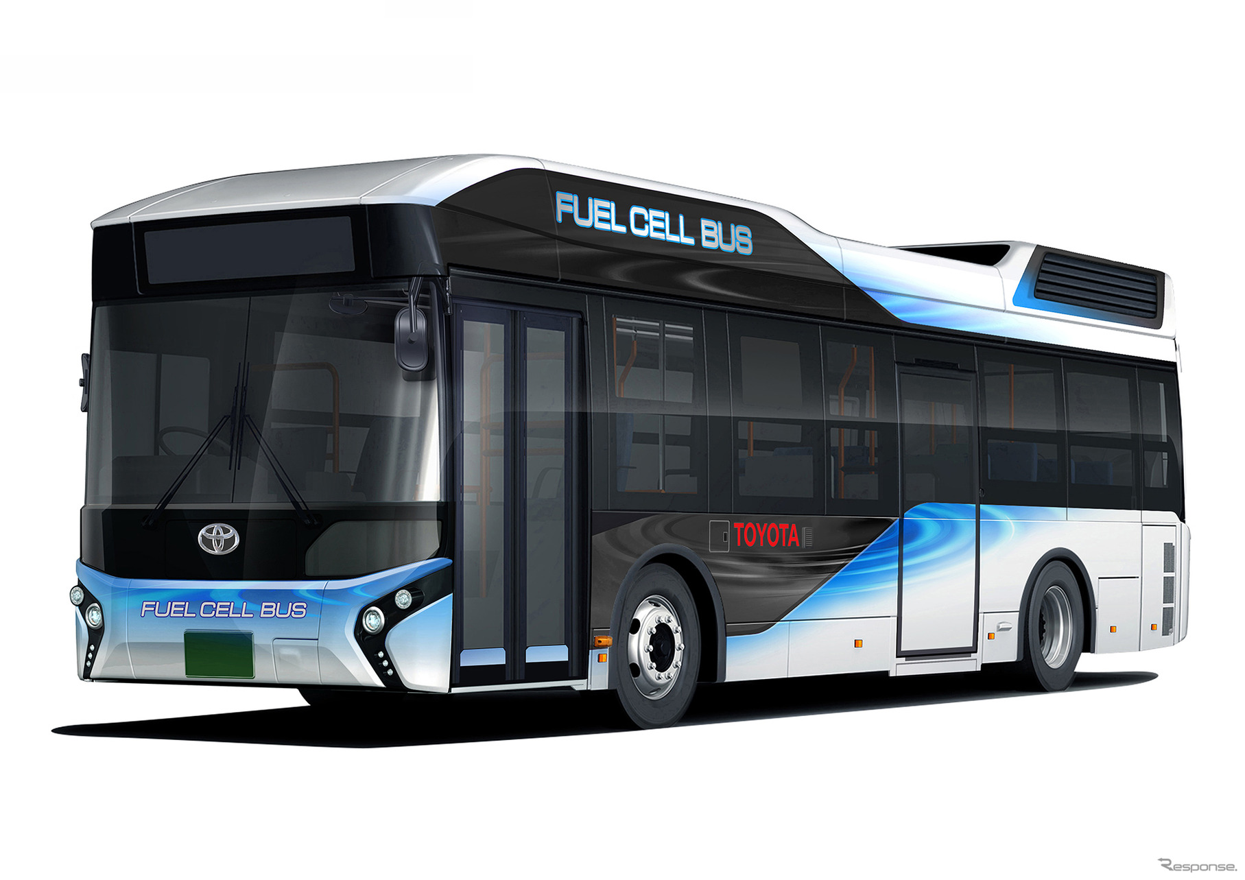 世界初の量産型燃料電池バスであるトヨタFCバス。