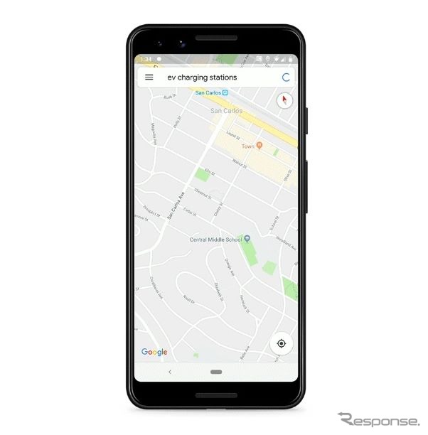 グーグルマップが電動車向けに最寄りの充電ステーションの空き情報を表示