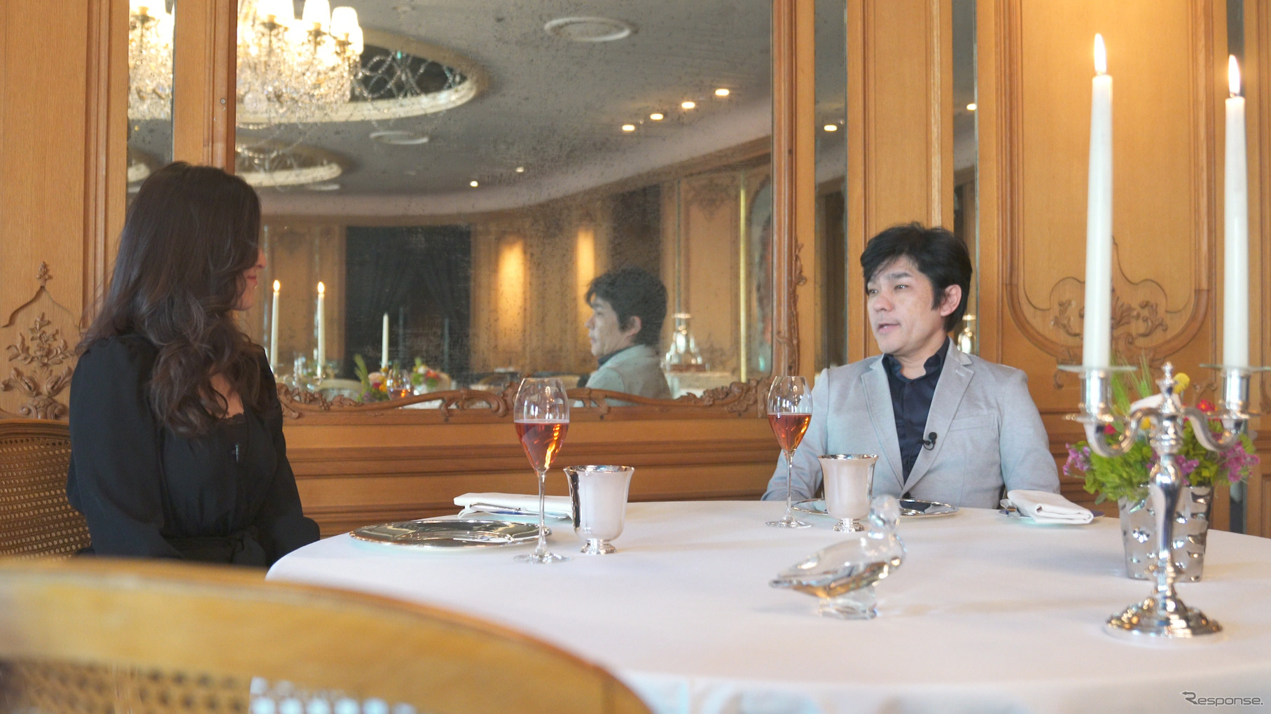 采女 華さん(左)と原田哲也氏(右)トゥールダルジャン 東京(TOUR D'ARGENT TOKYO)での食事