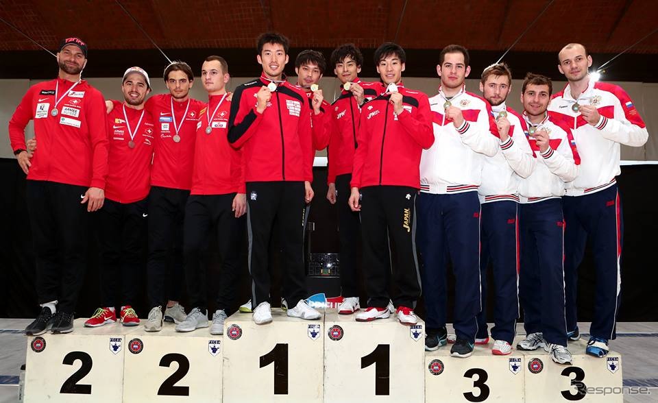 男子エペワールドカップ団体、日本優勝（2019年3月24日、ブエノスアイレス）