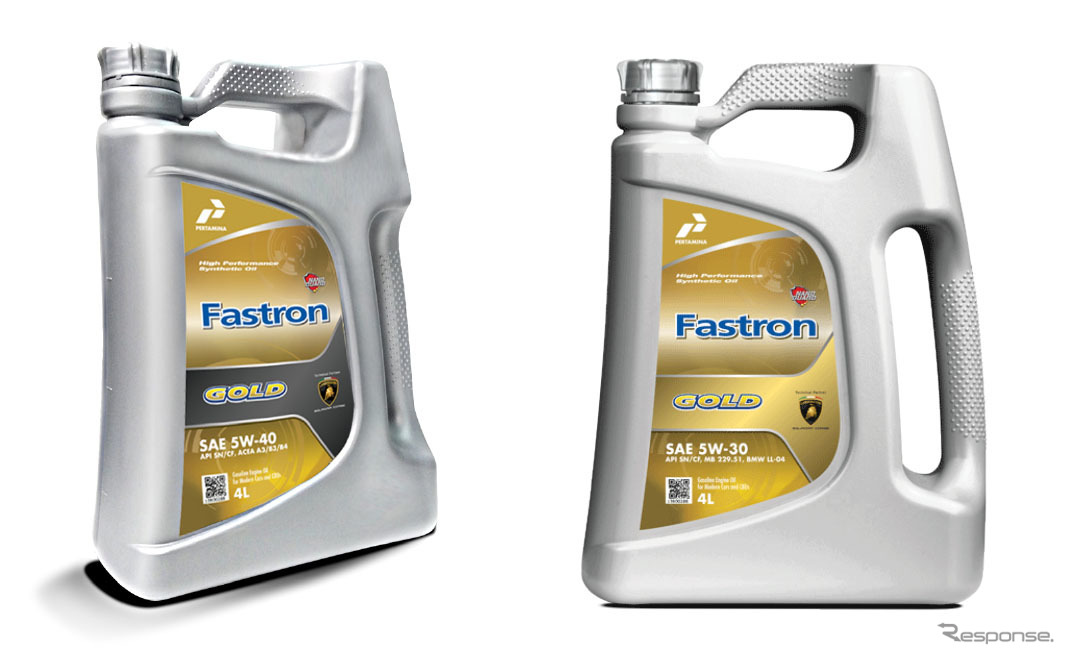 プルタミナ ファストロンゴールド SAE 5W-40（左）とプルタミナ ファストロンゴールド SAE 5W-30