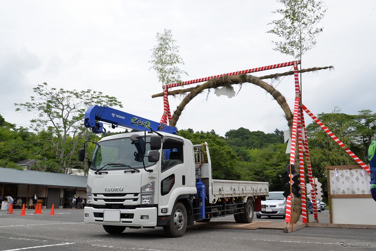 笠間稲荷神社　車の茅の輪くぐり