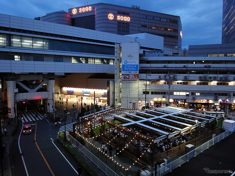 千葉駅前、千葉鉄道管理局（JR東日本千葉支社）跡地に出現したバーベキュー施設「THE BBQ GARDEN」