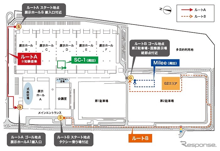 8月30日の実証実験の走行ルート