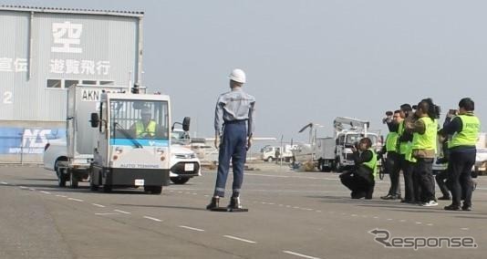 今年3月のトーイングトラクター自動走行テストの様子