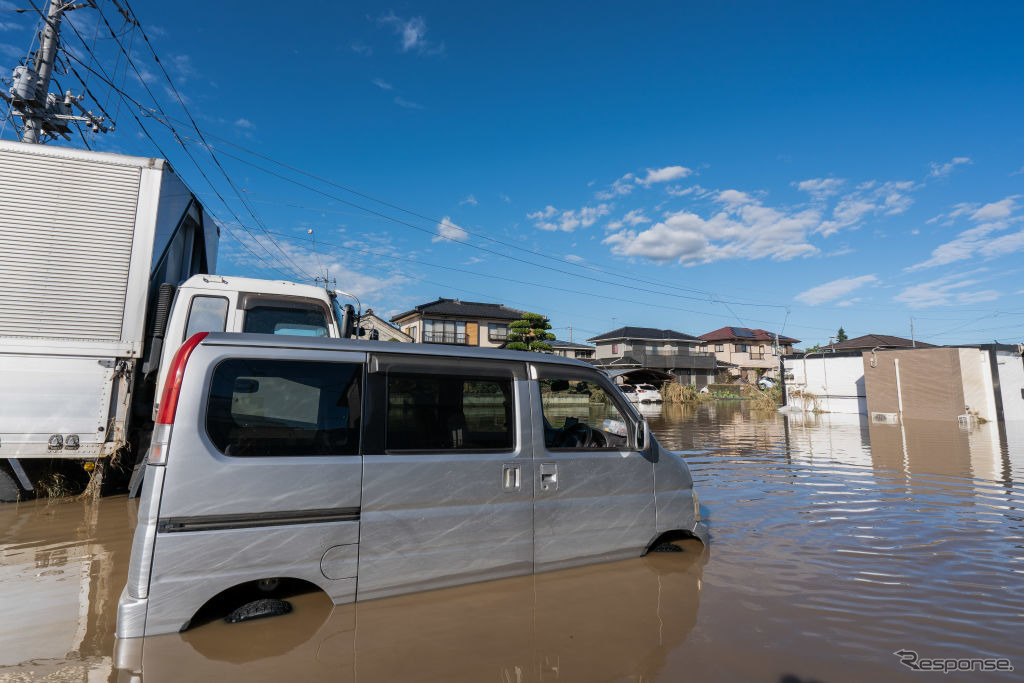 台風19号の被災状況（10月13日、栃木県佐野市）