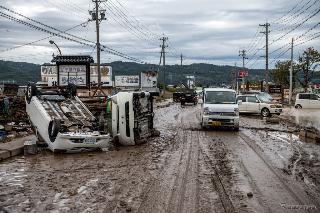 台風19号の被災状況（10月14日、長野県）