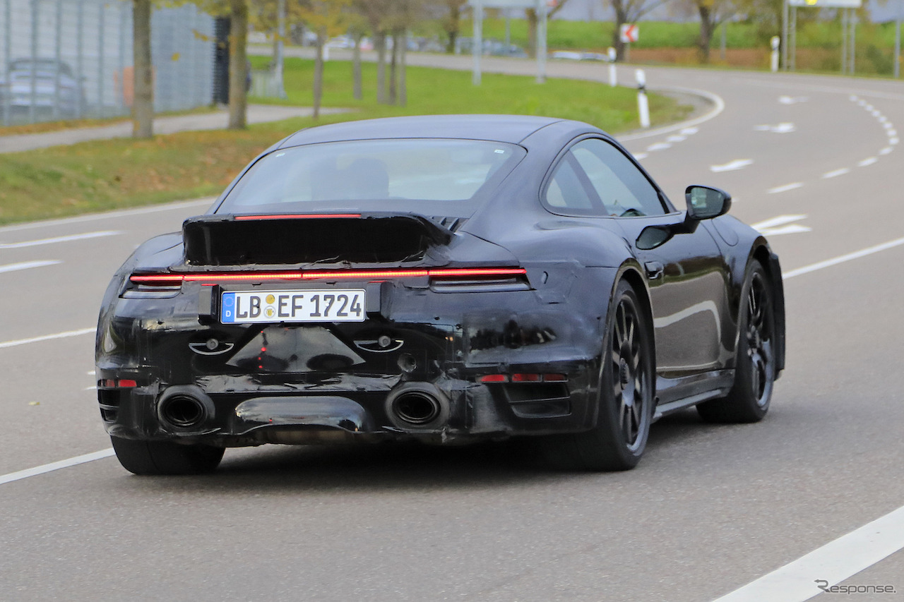 ポルシェ 911 ターボS 開発車両　スクープ写真