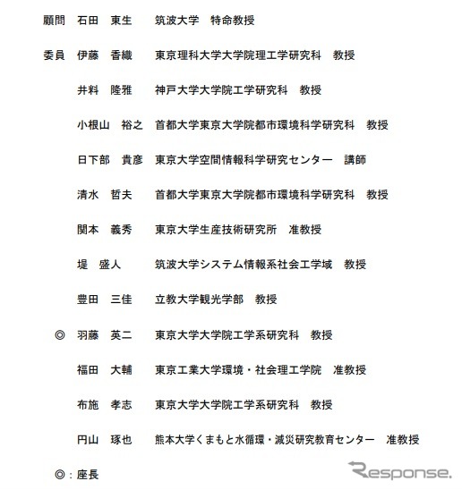 地域道路経済戦略研究会の委員