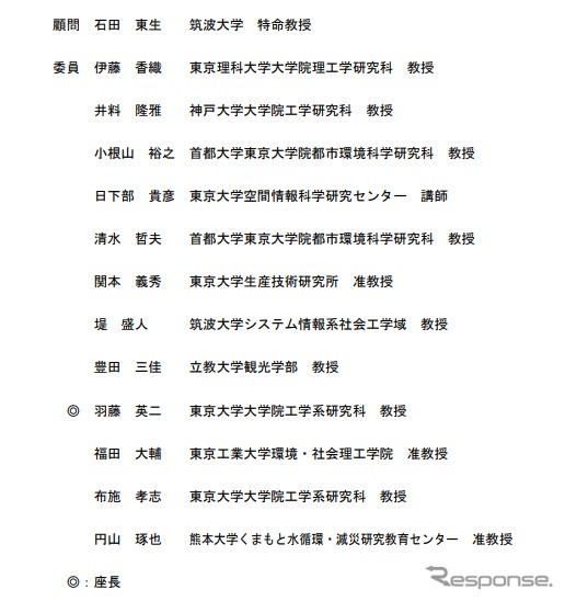 地域道路経済戦略研究会の委員