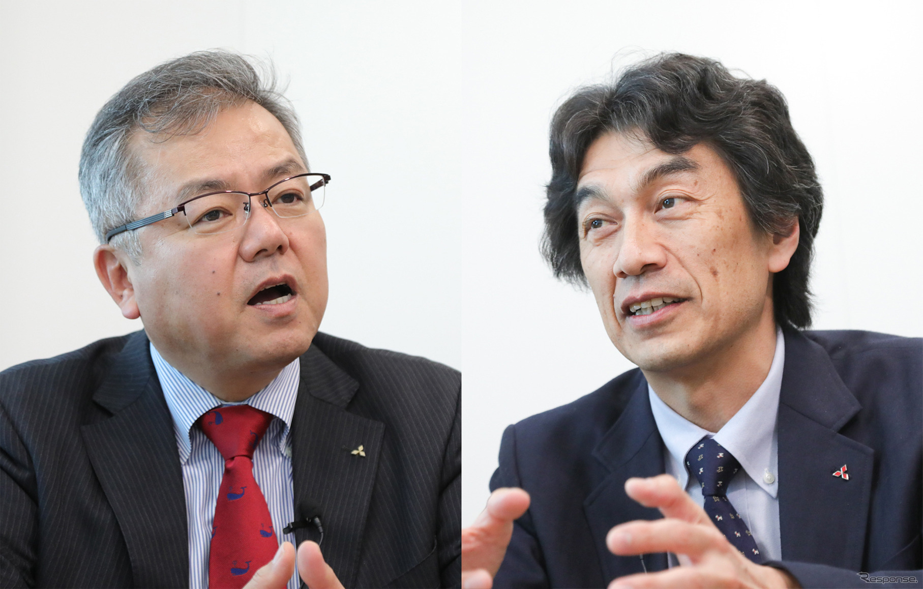 三菱自動車 百瀬信夫氏（左）と澤瀬薫氏（右）