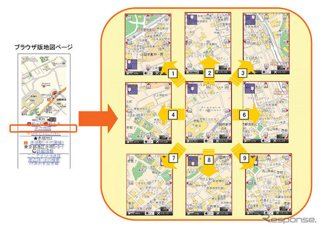 携帯向けMapFan、Flashを利用したデカ地図を公開