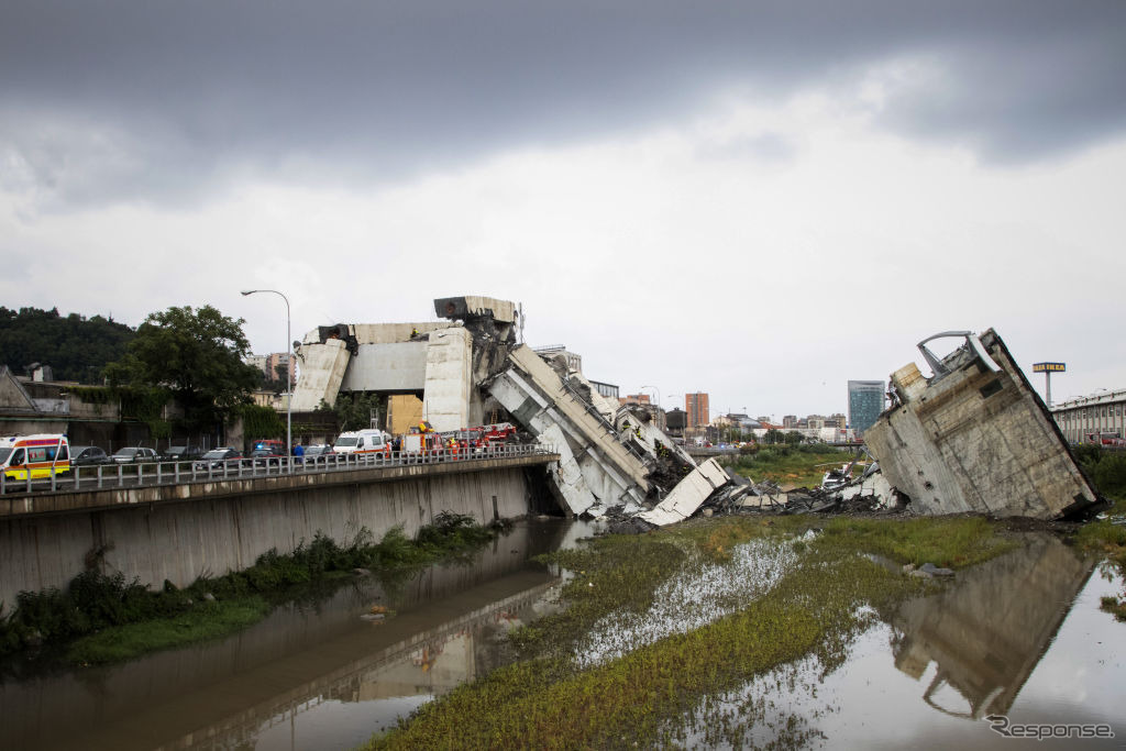 モランディ高架橋（2018年8月14日撮影）