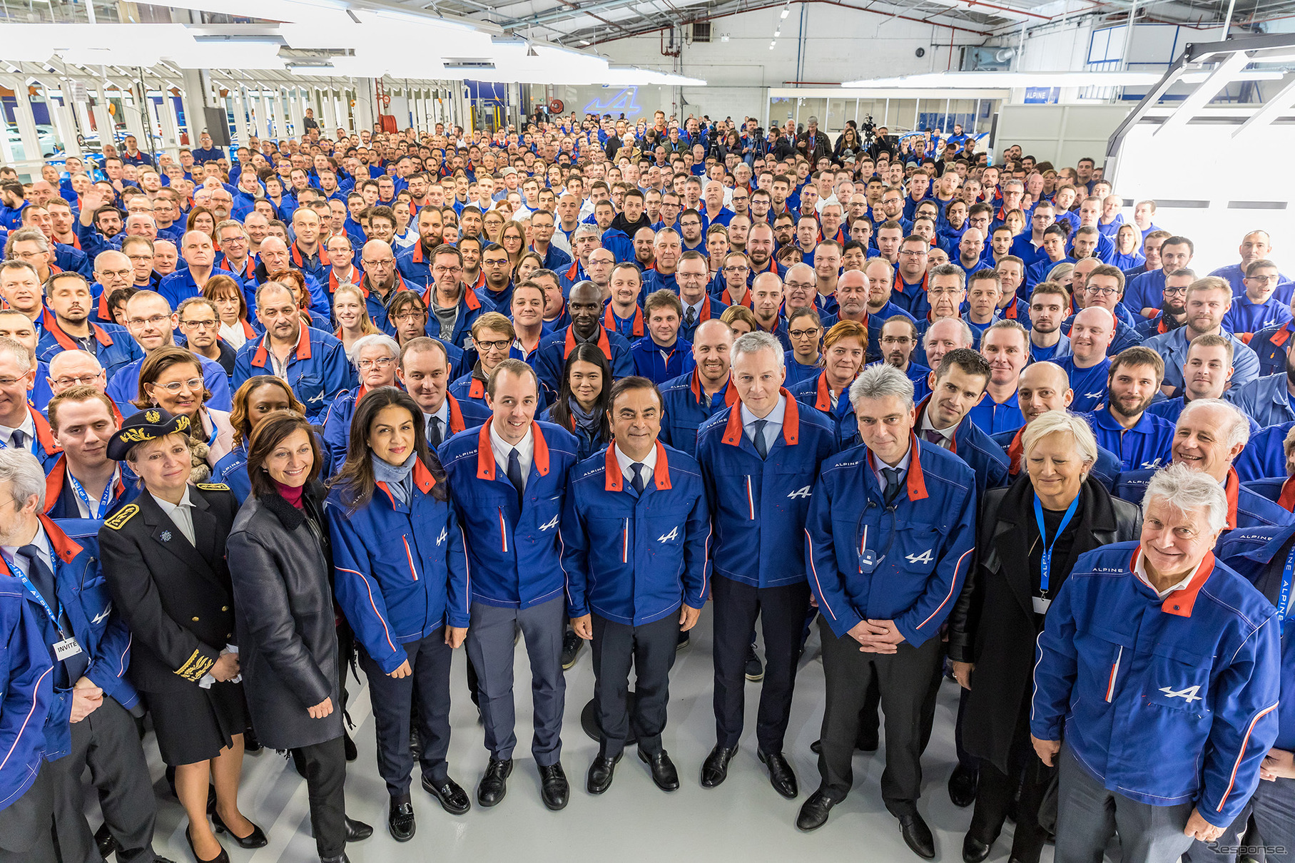 アルピーヌ A110 を生産するフランス・ディエップ工場。2017年の落成時には当時のトップ、カルロス・ゴーン氏も