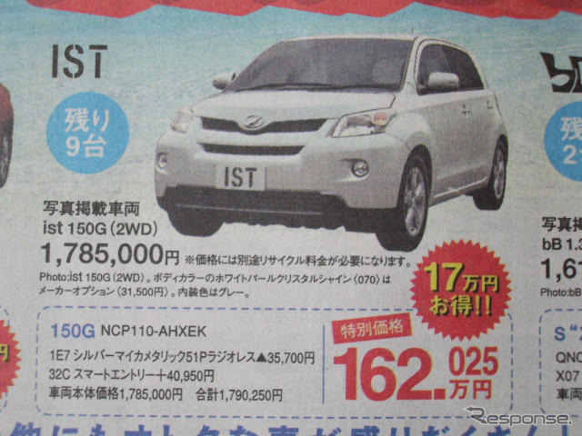 【明日の値引き情報】北から南から、トヨタのコンパクトカーが安い