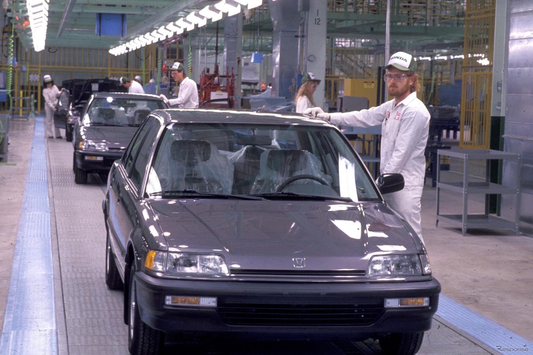 1989年当時の北米でのホンダシビック生産ライン