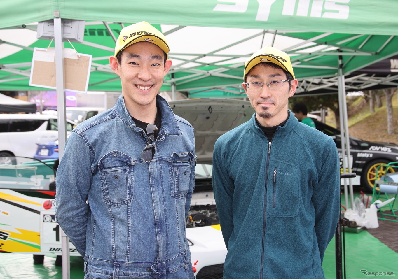 中平勝也さん（左）とコ・ドライバーの行徳聡さん（右）