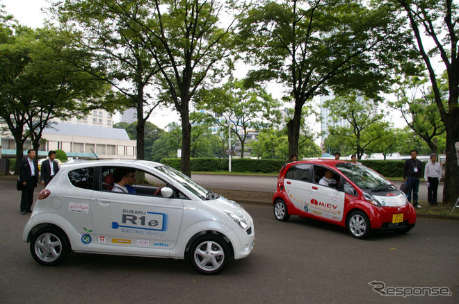 【洞爺湖サミット】電気自動車でCO2削減キャラバン…東京を出発