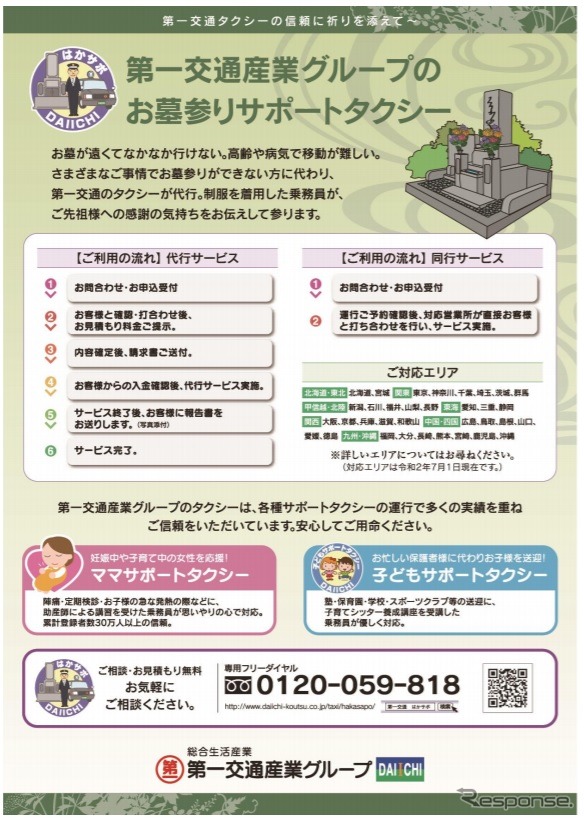 お墓参りサポートタクシーのサービス概要