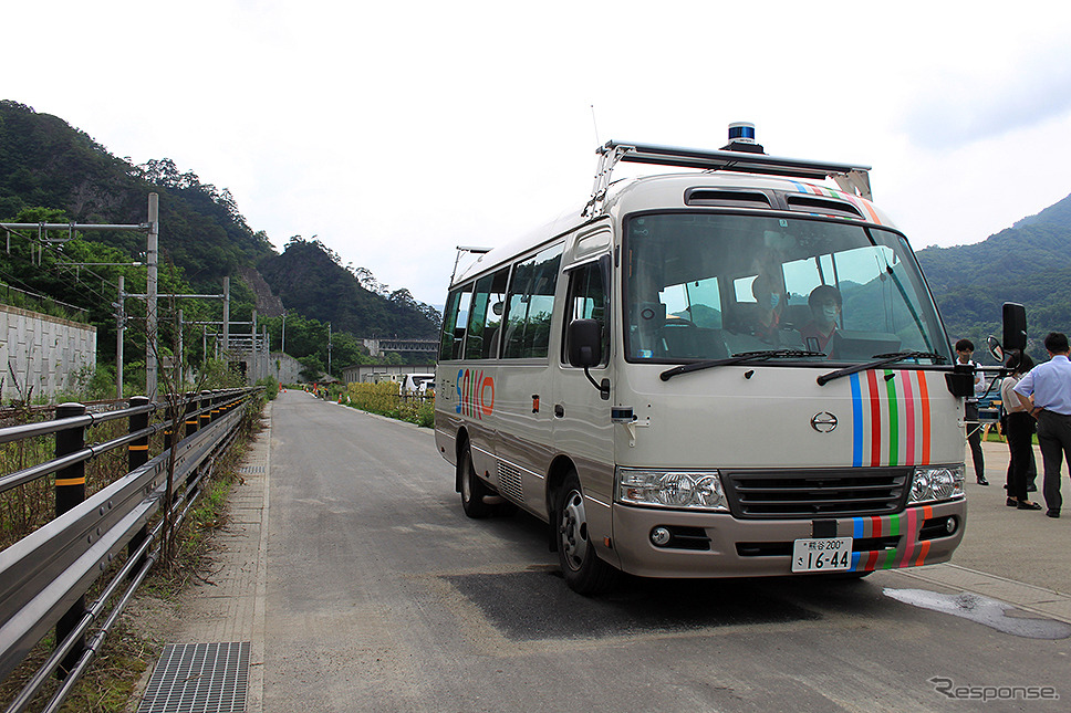 埼玉工業大学自動運転AIバスも駆けつけ、自動運転体験会を実施した。