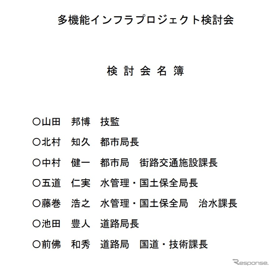 多機能インフラプロジェクトのメンバー