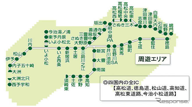 【夏休み】ETC四国内周遊割引を販売