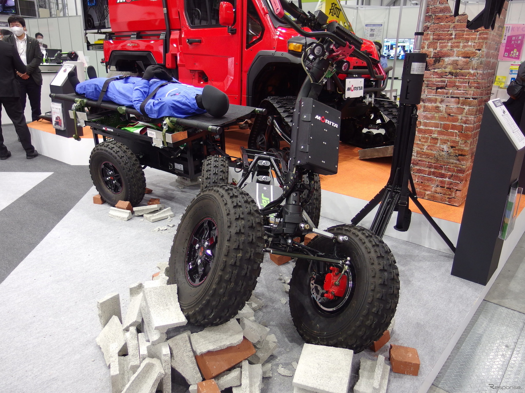 モリタ、折り畳み式電動資機材搬送車「EZ-Raider」（危機管理産業展2020）
