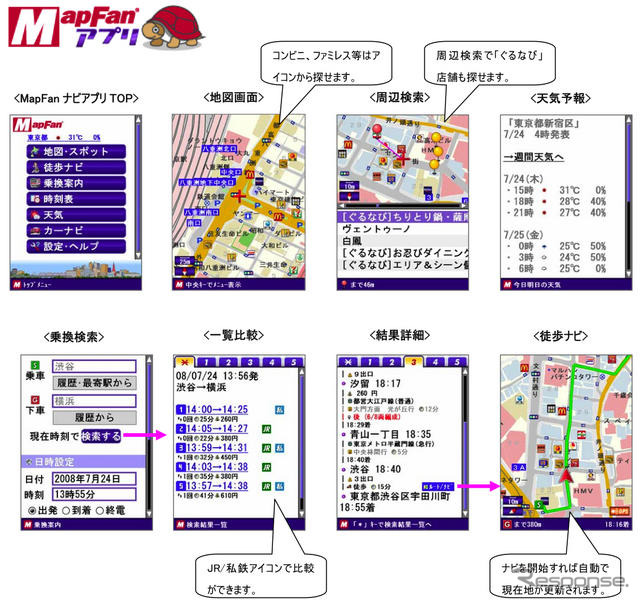 MapFanアプリ、ソフトバンクに提供開始