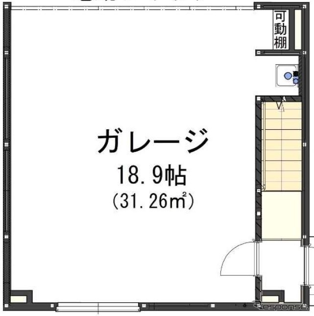 間取りイメージ（1階2台止めタイプ）1階