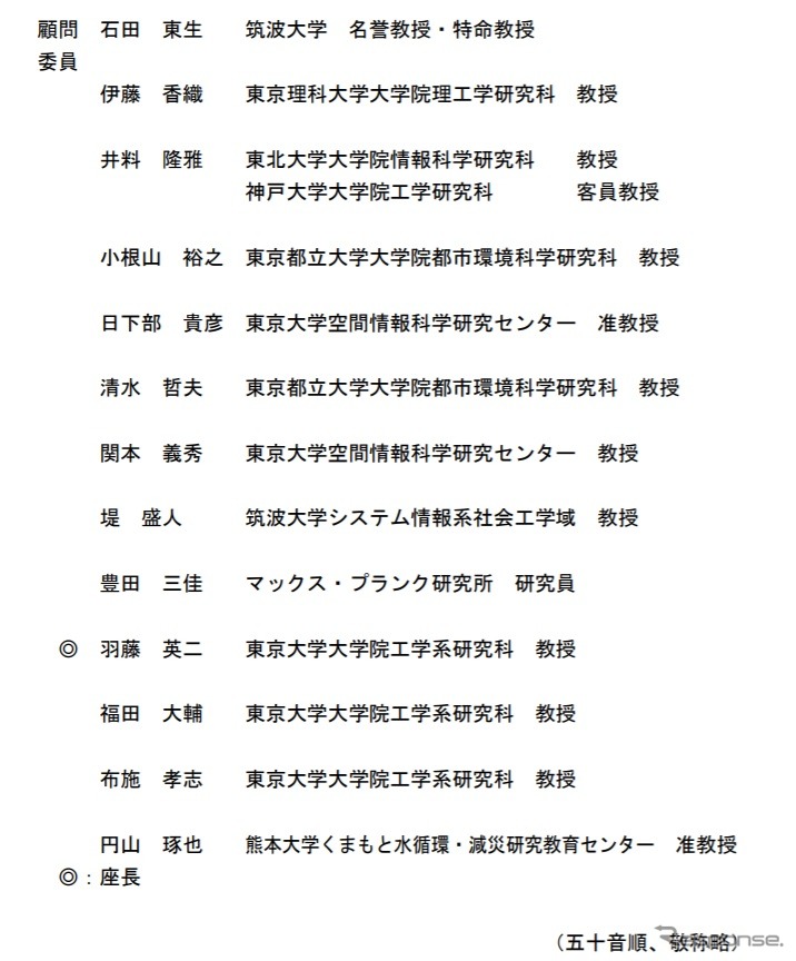 地域道路経済戦略研究会の委員