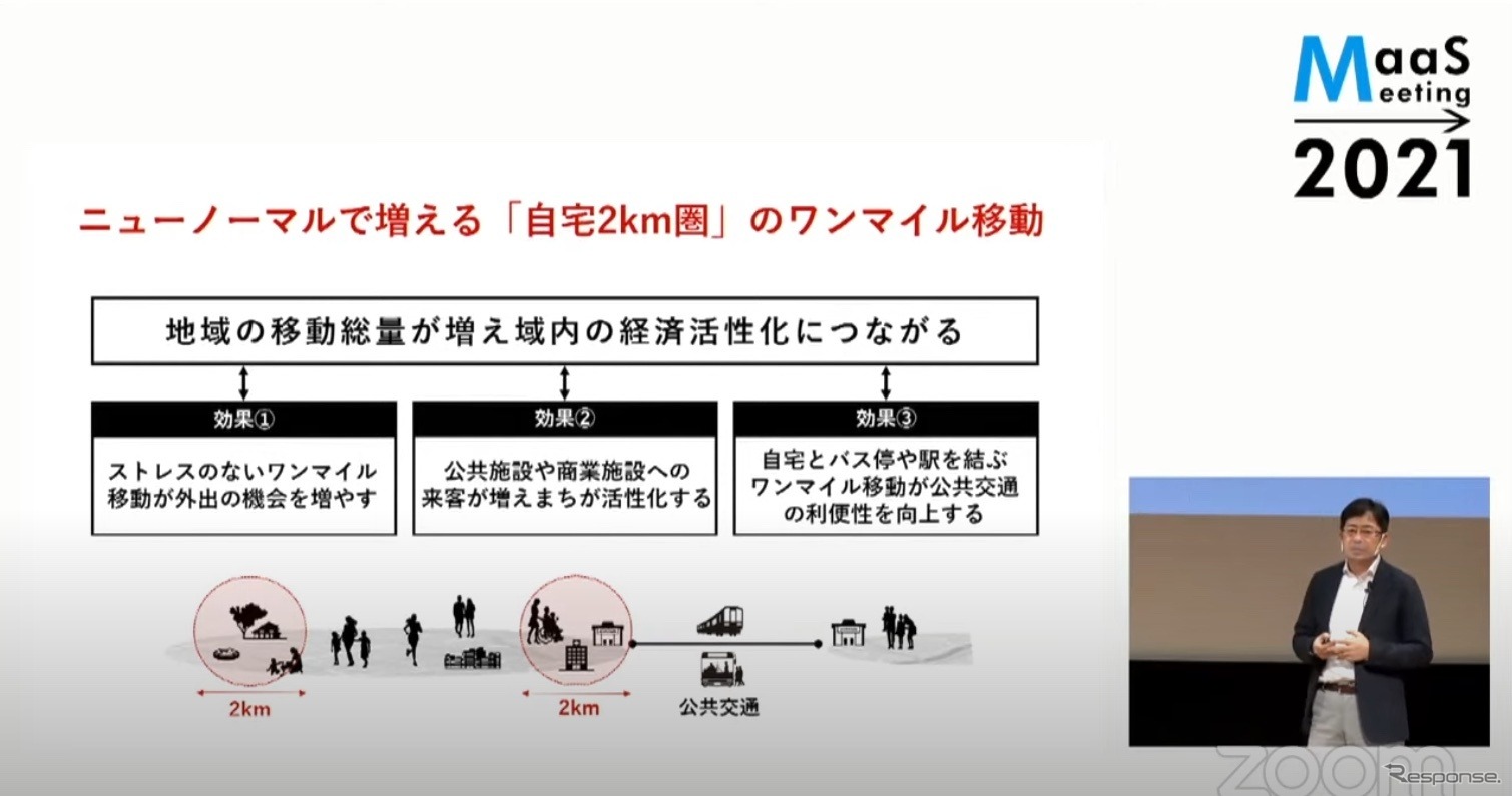 イベントでmobiの構想をプレゼンテーションするウィラーグループ代表の村瀬茂高氏