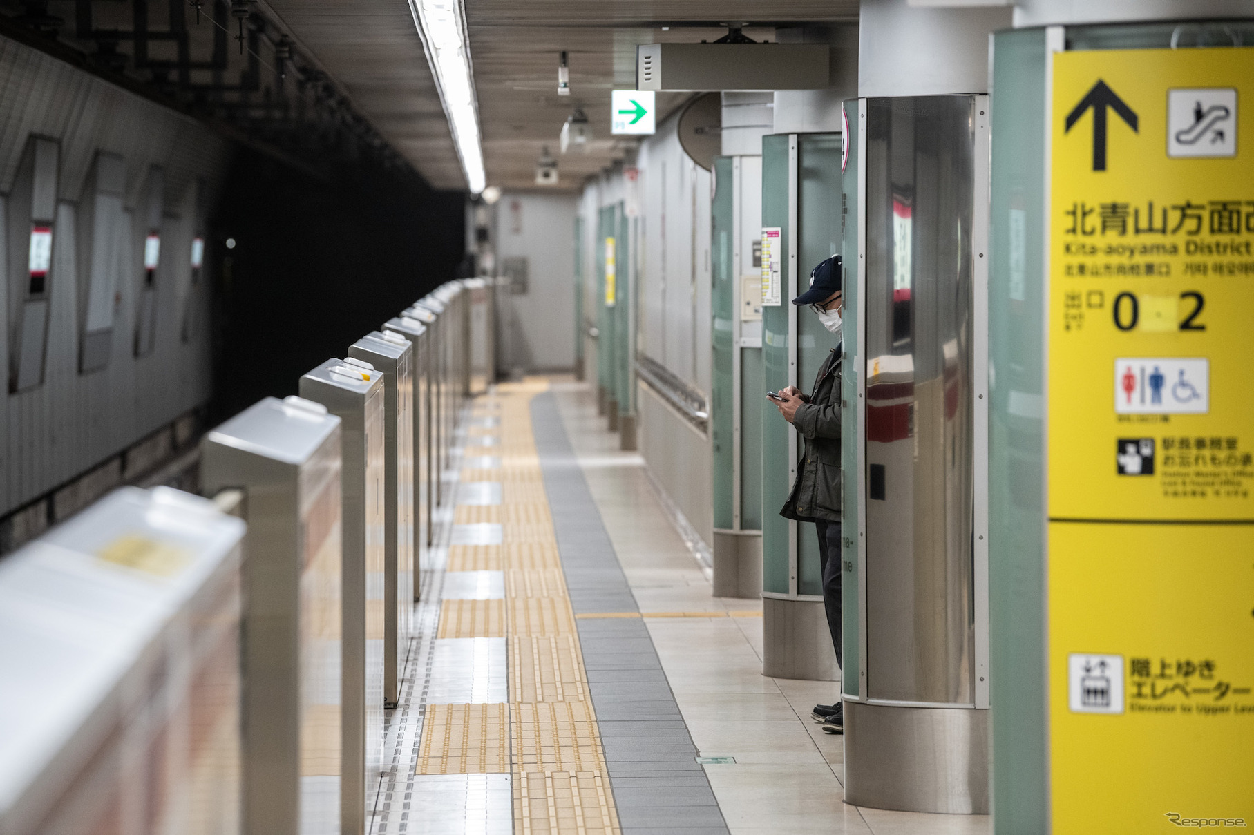 「駅構内ナビゲーション機能」対応駅のひとつ、都営地下鉄青山一丁目駅。