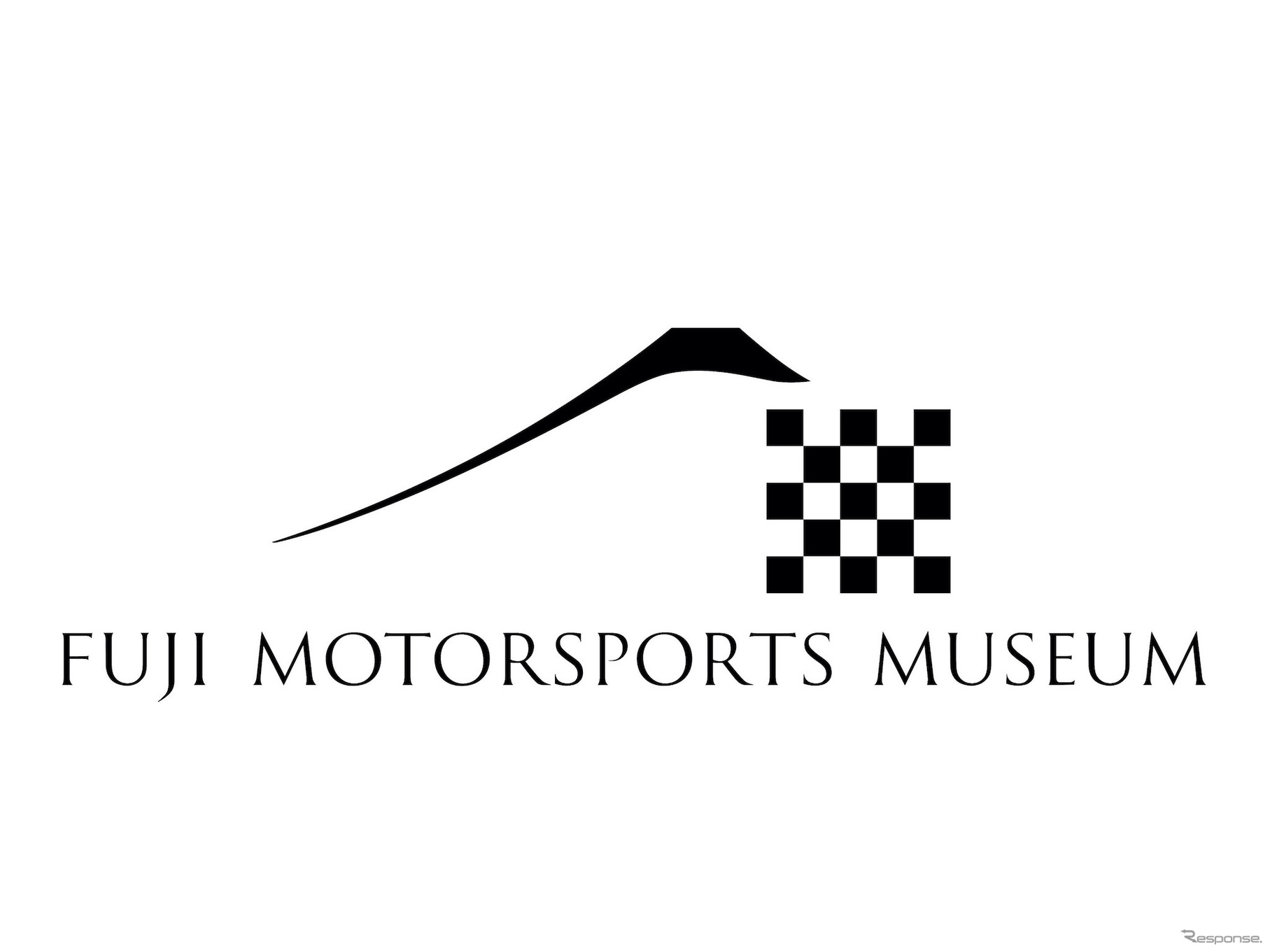 FUJI MOTORSPORTS MUSEUMのロゴデザイン：普遍的で歴史ある富士とチェッカーフラッグをモチーフに、モータースポーツの持つダイナミズムと精緻さをイメージ。