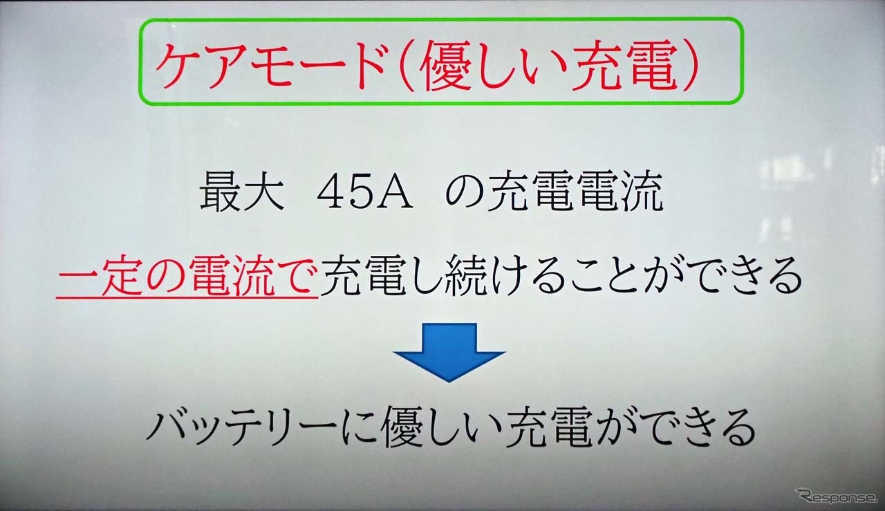 充電量を抑えながら安定して充電し続けるケアモード