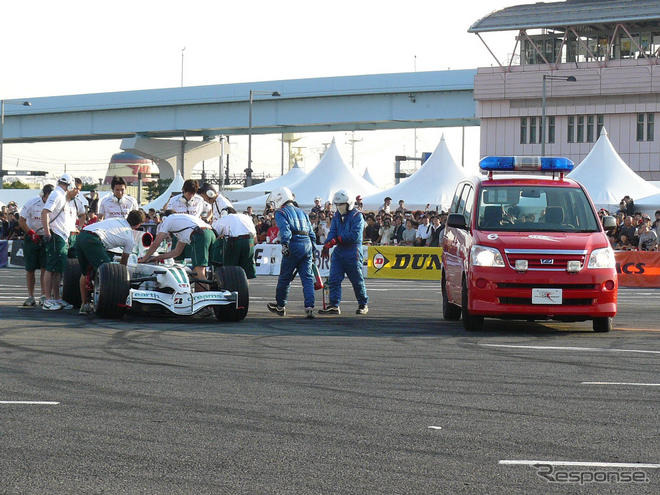 【MSジャパン08】ホンダF1デモ走行の大盤振る舞い