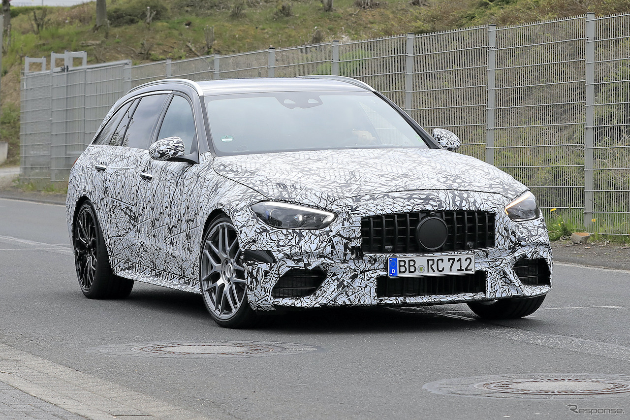 メルセデス AMG C63ステーションワゴン　新型プロトタイプ（スクープ写真）